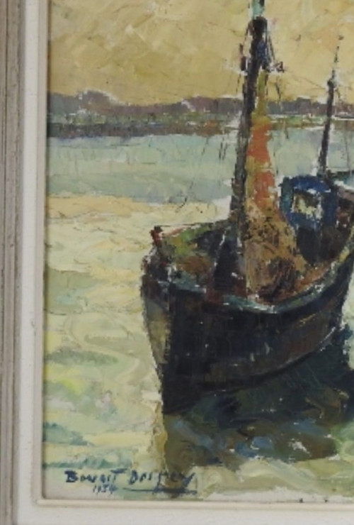 Painting hst the boats Benoît Desprey Arras 1902-1976