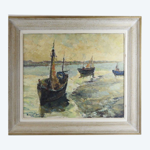 Painting hst the boats Benoît Desprey Arras 1902-1976