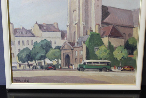 Öl Auf Karton Kirche Von Saint Germain Des Prés Von Reillac 1937