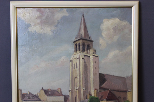 Öl Auf Karton Kirche Von Saint Germain Des Prés Von Reillac 1937