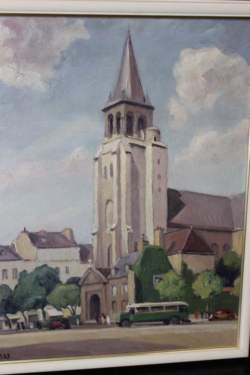 Öl Auf Karton Kirche Von Saint Germain Des Prés Von Reillac 1937