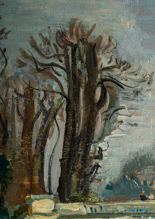 André Planson (1898-1981) Parc de La Ferté sous Jouarre oil on canvas circa 1943