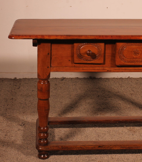 Two Drawer Cherry Wood Console - 18th Century