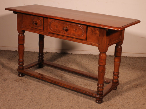 Two Drawer Cherry Wood Console - 18th Century