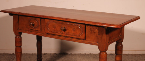 Two Drawer Cherry Wood Console - 18th Century