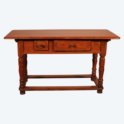 Two Drawer Cherry Wood Console - 18th Century