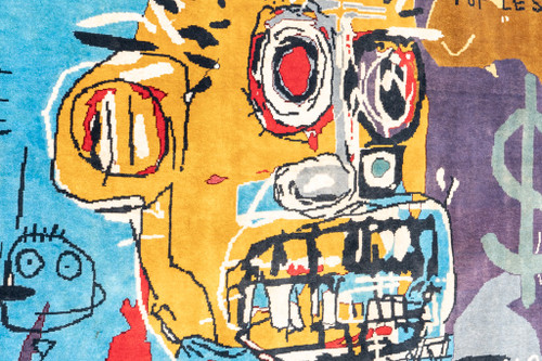 Tapisserie tissée à la main inspirée par Jean-Michel Basquiat. Juin 2023. LS58795009E