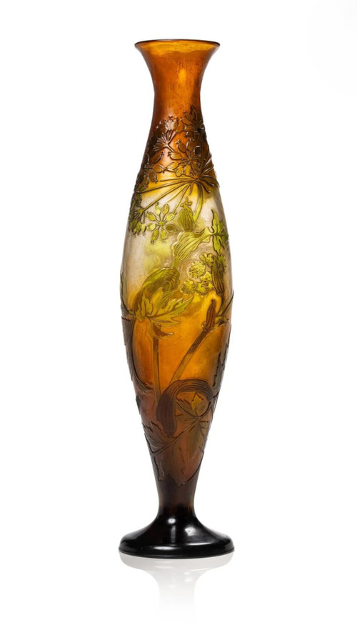 Émile Gallé, Wichtige Vase mit Dolden, Jugendstil