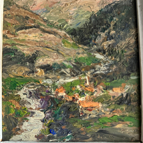 Öl auf Leinwand von J. Denier 1920 La Maurienne