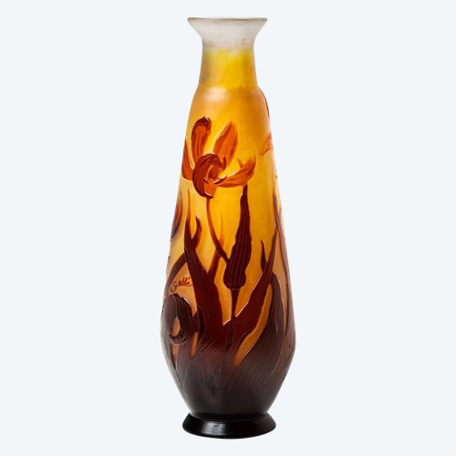 Émile Gallé, Vase aux tulipes, Art Nouveau