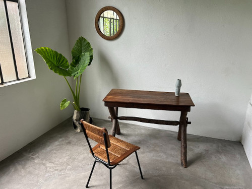 Solid walnut desk, folk art, Savoie, circa 1900