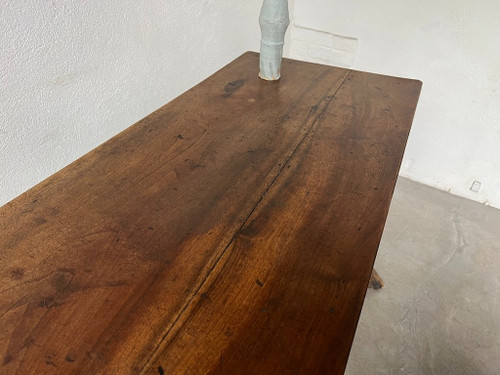 Solid walnut desk, folk art, Savoie, circa 1900