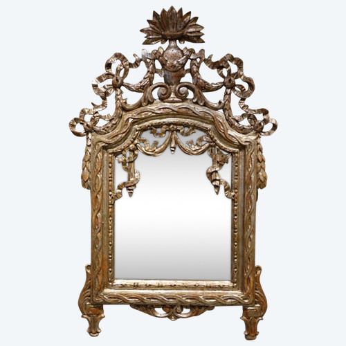 Miroir Louis XVI à Feuille d'Argent