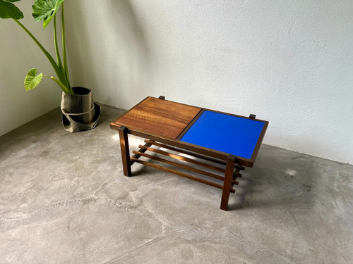 Klein blue modernist coffee table, circa 1960