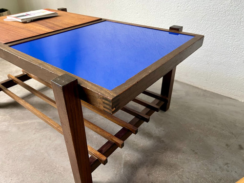 Klein blue modernist coffee table, circa 1960