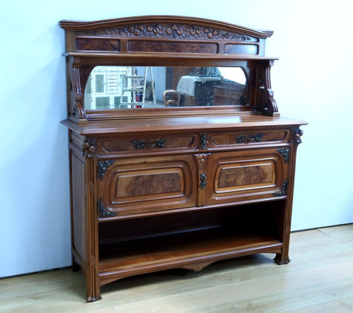 Credenza in noce, Art Nouveau - 1900