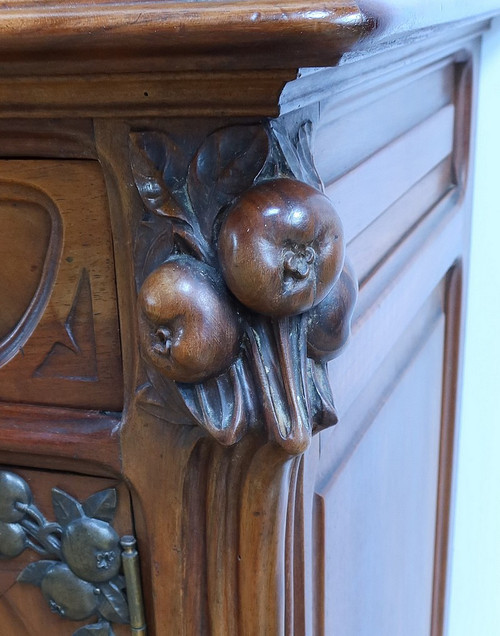 Credenza in noce, Art Nouveau - 1900