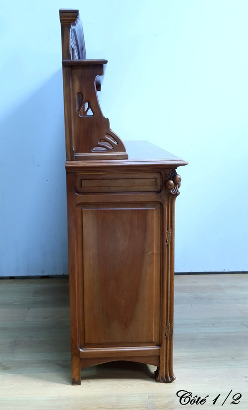 Credenza in noce, Art Nouveau - 1900