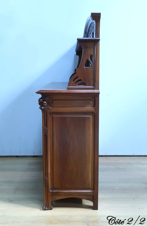 Credenza in noce, Art Nouveau - 1900