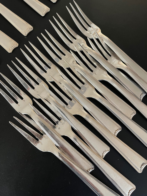 12 Ercuis Cambodia Art Deco fish cutlery set