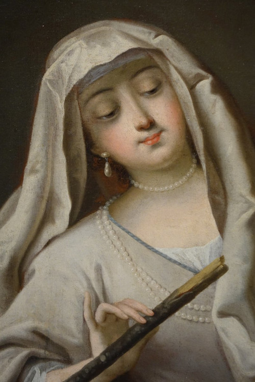 Vestal Virgin Rekindling the Sacred Fire, 18th Century French School.