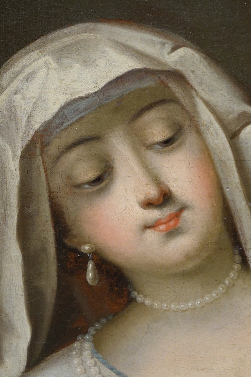 Vestal Virgin Rekindling the Sacred Fire, 18th Century French School.