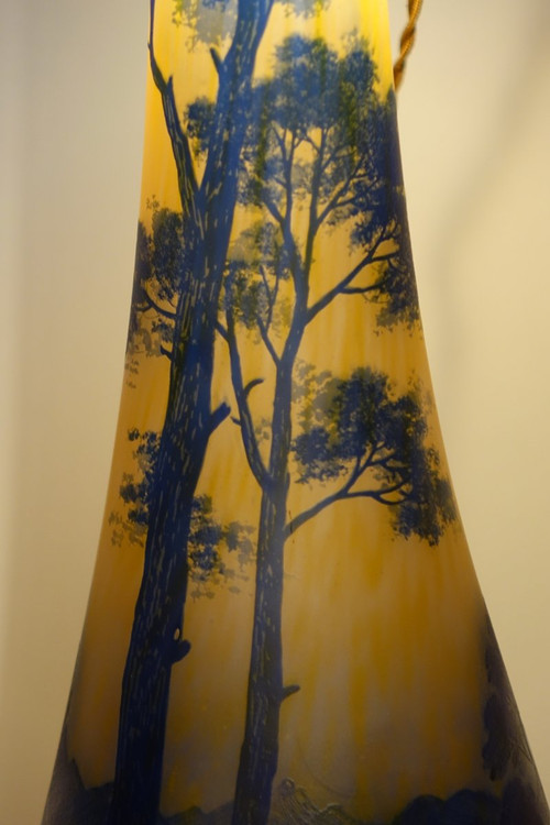 Large Glass Paste Vase, Richard Burghstal, Circa 1925