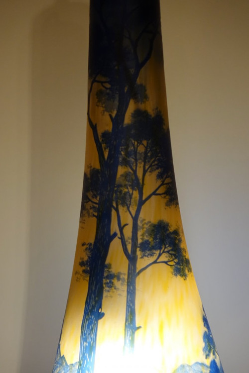 Large Glass Paste Vase, Richard Burghstal, Circa 1925