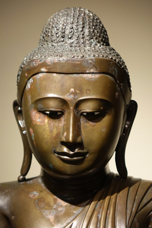 Seated Buddha in Bhumisparsa Mùdra, Bronze, Burma, 19th C.