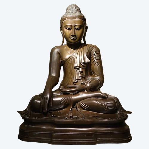 Seated Buddha in Bhumisparsa Mùdra, Bronze, Burma, 19th C.