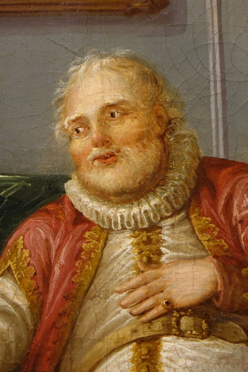 "Falstaff", oil on canvas, English school, 19th century.