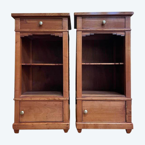 Pair of Art Deco bedside tables in the Louis Philippe style