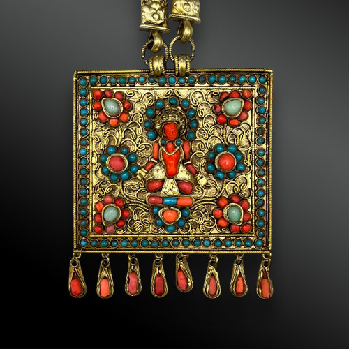 AMULETTE PENDENTIF animée de VISHNOU - Tibet - XIXème siècle 