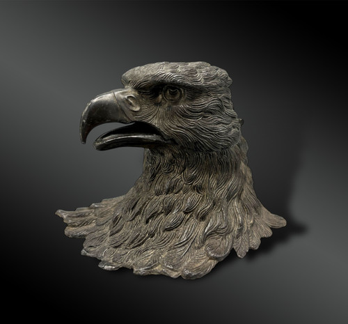 EAGLE HEAD DESK INKWELL - Circa 1900