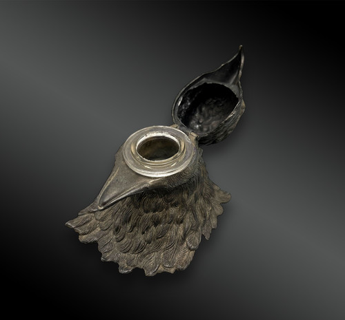 EAGLE HEAD DESK INKWELL - Circa 1900