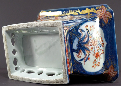 Japan, Late 19th Century, Imari Port, Porcelain Jardiniere Decorated With Animated Landscapes.