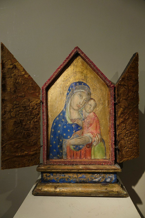 Portable altar representing the Virgin and Child, Italy, 19th century.