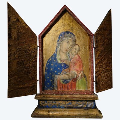 Portable altar representing the Virgin and Child, Italy, 19th century.