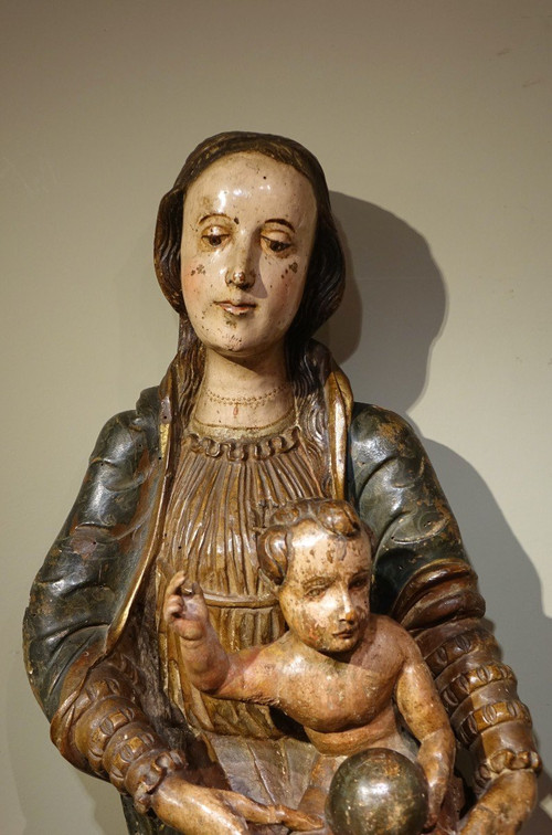 Large Virgin and Child, Spain, 16th century.