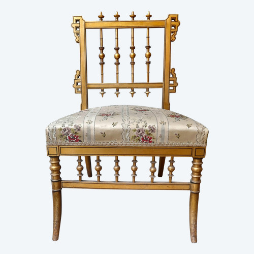 Napoléon III chaise dit de nourrice en bois doré 