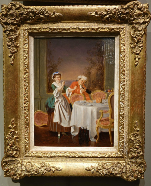 Coppia di scene di genere del XVIII secolo, P.t. Van Wijngaerdt, 1816-1893