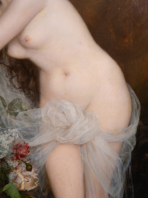 "Le modèle", très grande huile sur toile, A.F.LAURENS, 1883