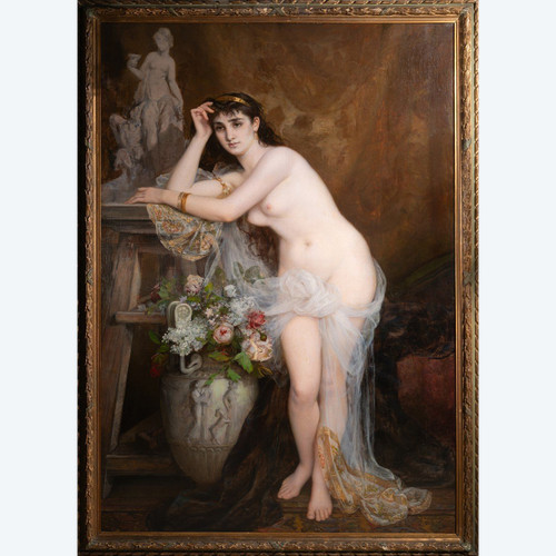 "Das Modell", sehr großes Öl auf Leinwand, A.F.LAURENS, 1883