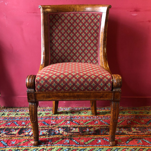 Rare pair of amboyna veneer chairs, circa 1820