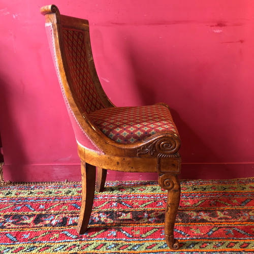 Rare pair of amboyna veneer chairs, circa 1820