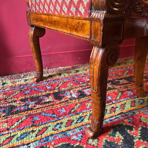 Rare pair of amboyna veneer chairs, circa 1820