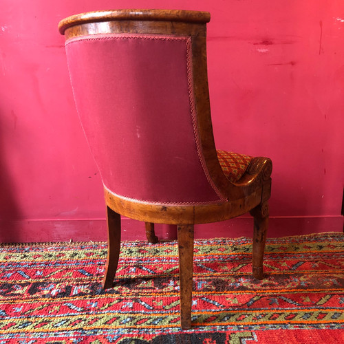 Rare pair of amboyna veneer chairs, circa 1820