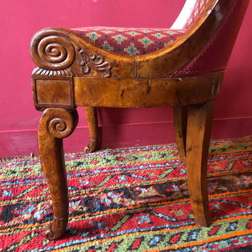 Rare pair of amboyna veneer chairs, circa 1820