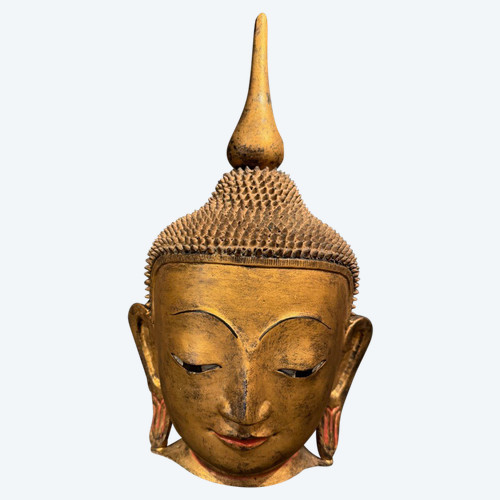 Kopf eines Buddha, Terrakotta, Burma oder Thailand, Ende des 19. Jahrhunderts