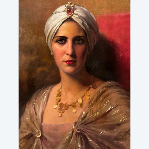 Ritratto di giovane donna in Oriente, Francia, intorno al 1930